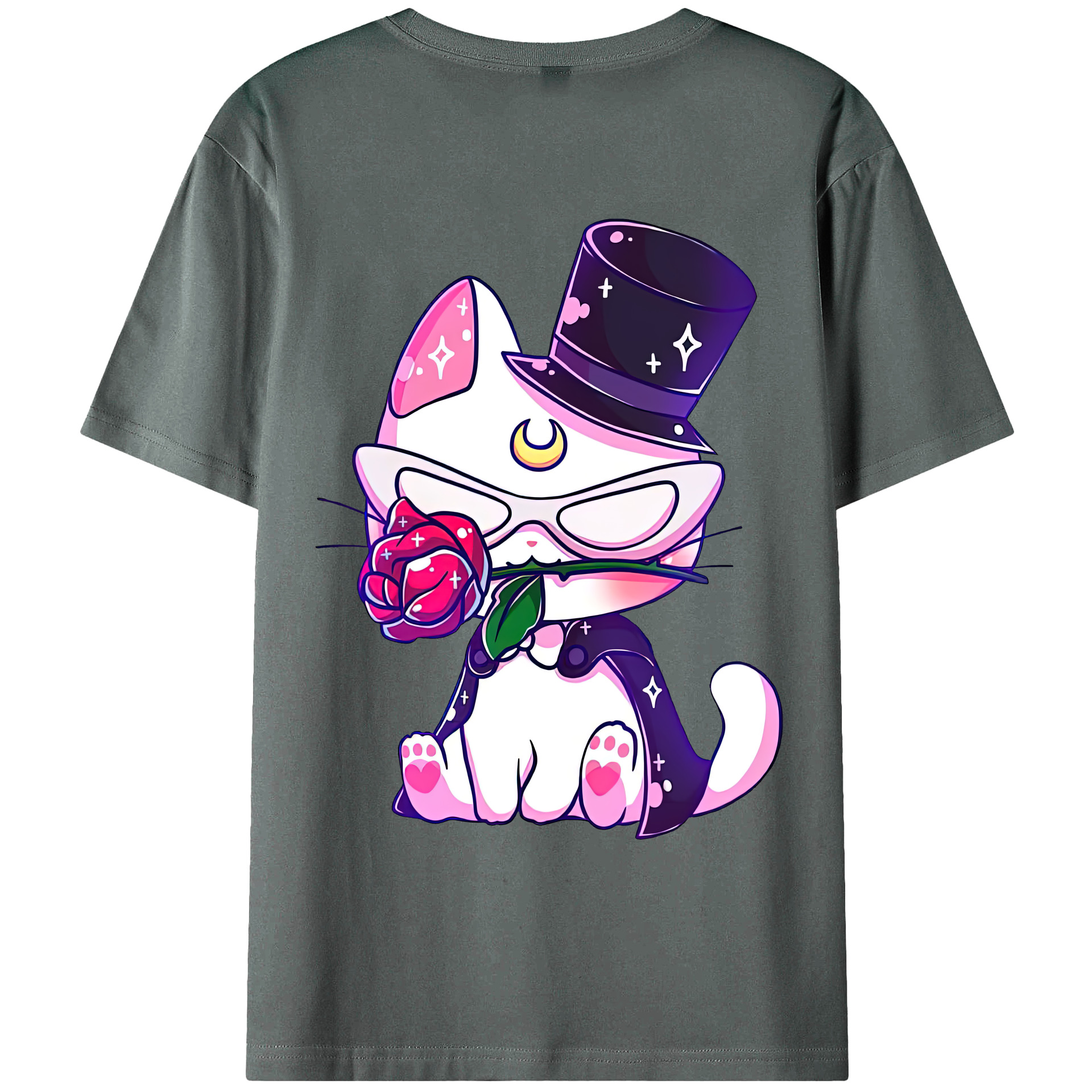 （画像用） 美少女戦士セーラームーン Sailor Moon 綿100％ メンズ半袖Tシャツ（バックプリント） 通気性